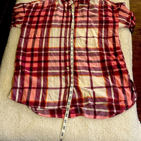 Old Navy Women’s Long Sleeve Button Down Boyfriend Plaid Shirt Size Medium - Picture 9 of 12